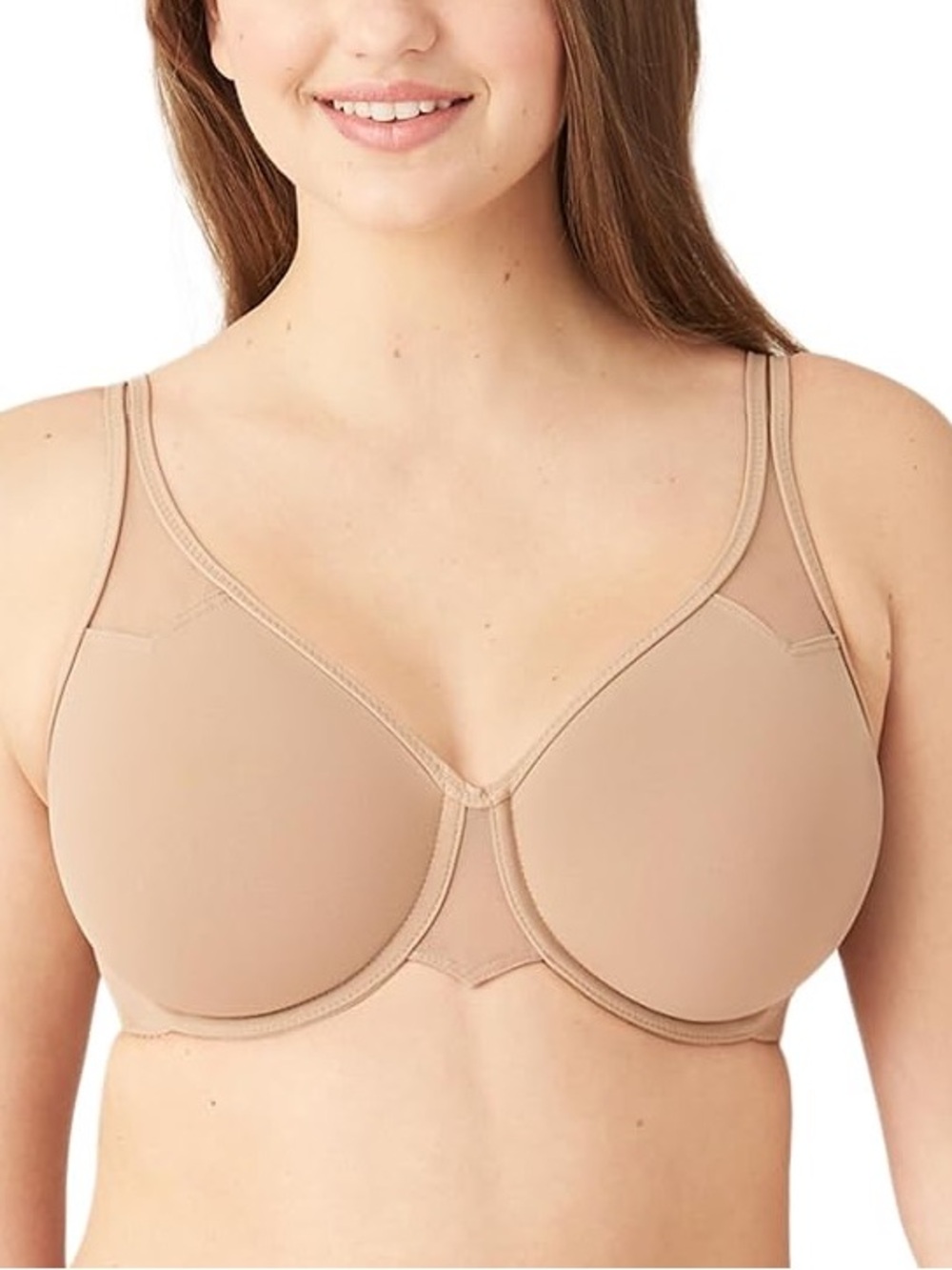 Wacoal 65115 Underwired Sheer Mesh Unlined Beige Bra Women's Size 38C